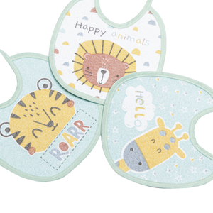 Babador Trios Felpudo E Plastificado Papi Estampado 20cm X 19cm Contem 03 Un