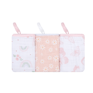 Paninho De Boca Papi Soft Com Prendedor De Chupeta Estampado 40cmx 40cm 03 Unidades