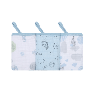 Paninho De Boca Papi Soft Com Prendedor De Chupeta Estampado 40cmx 40cm 03 Unidades