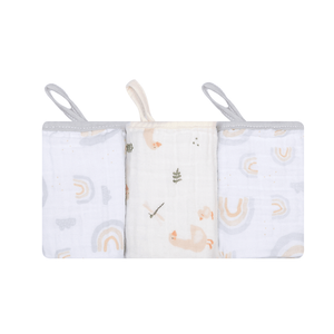 Paninho De Boca Papi Soft Com Prendedor De Chupeta Estampado 40cmx 40cm 03 Unidades