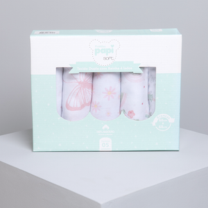 Fralda Papi Soft Estampada Com Bainha 68cm X 68cm Caixa Contém 05 Un