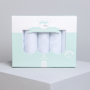 Fralda Papi Soft Branca Com Bainha 68cm X 68cm Caixa Contem 5 Un
