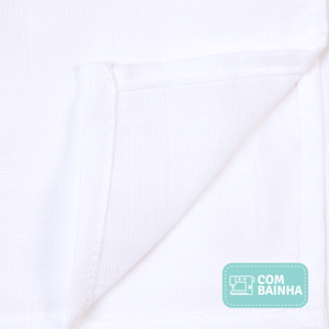 Fralda Papi Soft Branca Com Bainha 68cm X 68cm Caixa Contem 5 Un