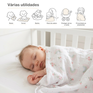 Toalha Multiuso Papi Luxo Estampada 60cm X 60cm Contém 05 Unidades