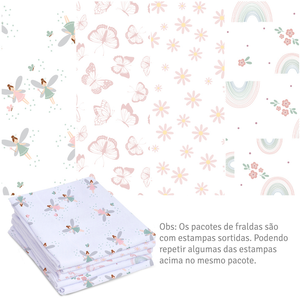 Toalha Multiuso Papi Luxo Estampada 60cm X 60cm Contém 05 Unidades