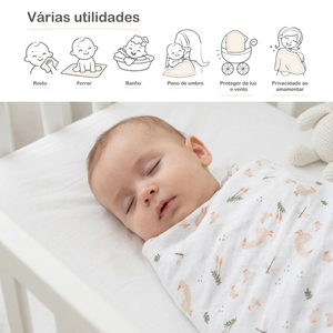 Toalha Multiuso Papi Luxo Estampada 60cm X 60cm Contém 05 Unidades