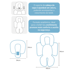 Capa Anatomica Para Bebe Conforto E Carrinho Bordados Papi Tamanho único Contem 01 Un
