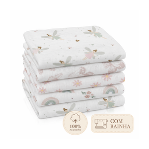 Fralda Premium Mami C/ Bainha Estampada 70cm X 70cm Caixa Contem 05 Un