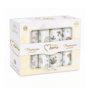 Fralda Premium Mami C/ Bainha Estampada 70cm X 70cm Caixa Contem 05 Un