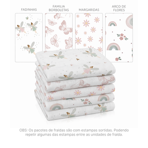 Fralda Premium Mami C/ Bainha Estampada 70cm X 70cm Caixa Contem 05 Un