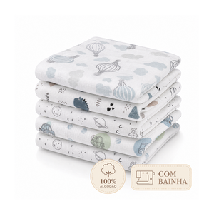 Fralda Premium Mami C/ Bainha Estampada 70cm X 70cm Caixa Contem 05 Un