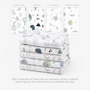 Fralda Premium Mami C/ Bainha Estampada 70cm X 70cm Caixa Contem 05 Un