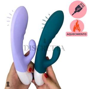 Vibrador Duplo com Aquecimento e 12 Modos de Vibrações.