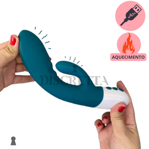 Vibrador Duplo com Aquecimento e 12 Modos de Vibrações.