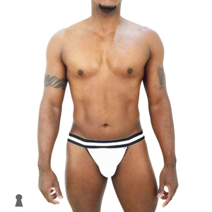 Cueca Jockstrap Joker Branca c/ Preto