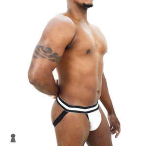 Cueca Jockstrap Joker Branca c/ Preto