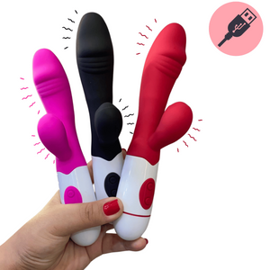 Vibrador Ponto G com Estimulador Clitoriano Recarregável