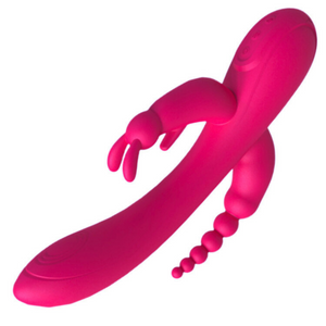 Vibrador Triplo em Silicone Macio e Flexível Dois Motores