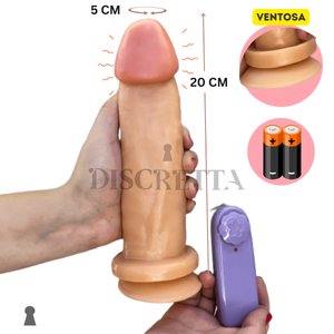 Pênis realista com vibrador e ventosa - 20x5cm