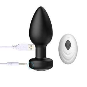 Plug Anal com Vibrador e Controle Remoto 9 Modos de Vibração