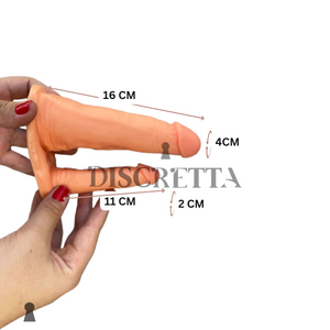 Pênis Realista Duplo 16cm e 11cm - Dupla penetração