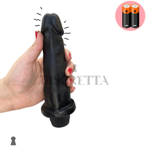 Pênis Realista com Vibrador 16x4cm Preto