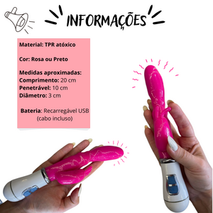 Massageador Corporal Vibrador Feminino Rabbit Ponto G