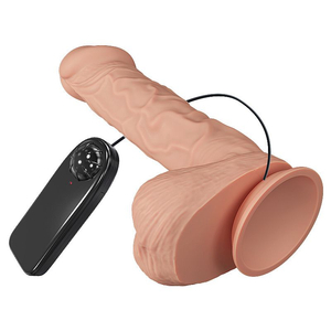 Pênis Super Realista com Vibrador Escroto e Ventosa 26cm