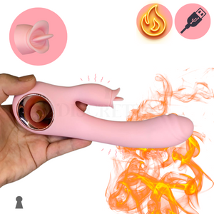 Vibrador com Alça Luxo Linguinha e Aquecimento