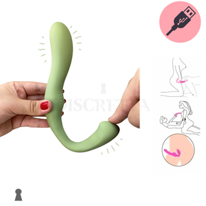 Vibrador Duplo Motor Strapless com Estimulador Lesbica ou Inversão de Papéis