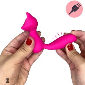 Mini Vibrador Discreto Clitoriano em Formato de Raposa em Silcone