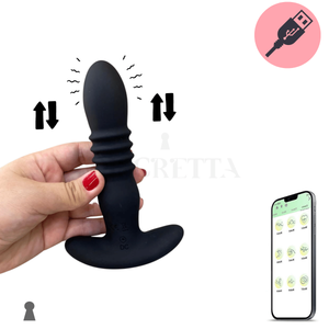 Plug Anal Vai e Vem em Silicone via Aplicativo 10 Modos mpp4121