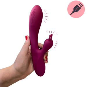 Vibrador Flexível com Duplo Motor e Estimulador de Clitóris