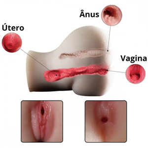 Masturbador Bunda Muito Realista Vagina Rosa Anus Utero