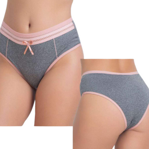 Calcinha Tanga Mescla com Lacinho Confortável Lingerie Feminino