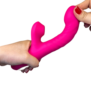 Vibrador Recarregável Vai e Vem com Sugador de Clitóris