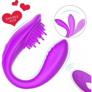 Vibrador de Casal Potente Cerdas Estimuladora de Clitóris com Controle