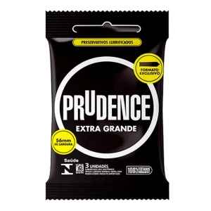 Preservativos Extra Grande Lubrificados Prudence 3 Unidades