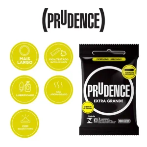 Preservativos Extra Grande Lubrificados Prudence 3 Unidades