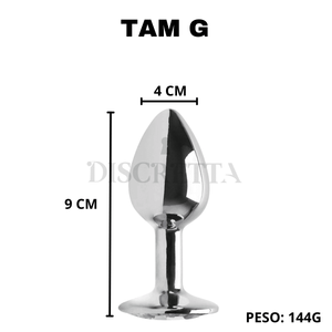 Plug Anal de Aço com Joia G 9x4cm