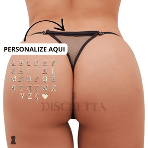 Calcinha Personalizável Fio Dental em Tule Letras