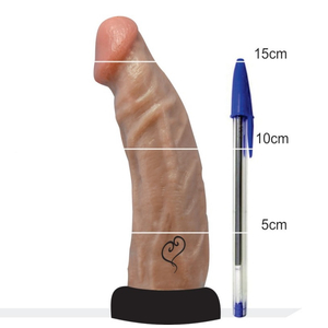 Pênis Realista com Base para Cinta Peniana e Entrada para Vibrador 17x4cm