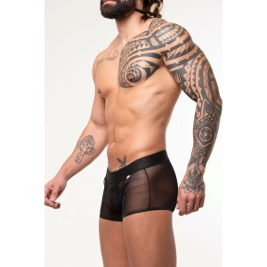 Cueca Boxer em Tule com Transparência