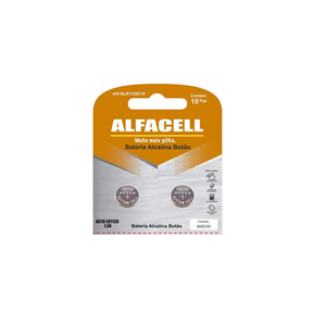 Bateria Alcalina Botão AG10 LR1130 Alfacell 2 Unidades