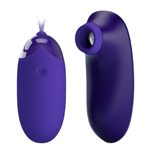 Kit Vibrador Bullet com Controle Remoto e Sugador Ondas de Pressão