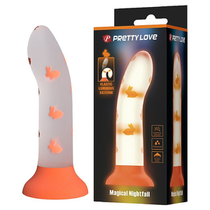 Pênis Dildo Silicone Luminoso Brilha no Escuro com Ventosa 18cm