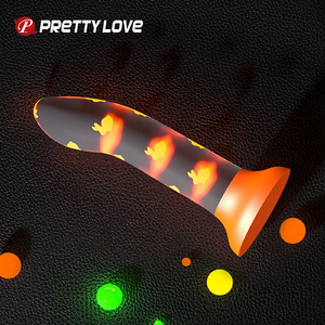 Pênis Dildo Silicone Luminoso Brilha no Escuro com Ventosa 18cm