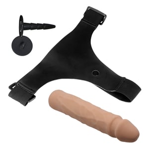 Cinta Peniana Ajustáveis com Pênis em Cyberskin Articulável