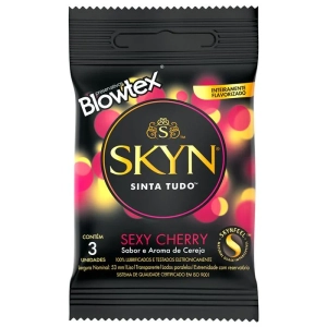 Preservativos Skyn Sexy Cherry Blowtex Sabor Cereja 3 Unidades