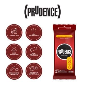 Preservativos Lubrificados Prudence Embalagem Leve 8 Pague 6